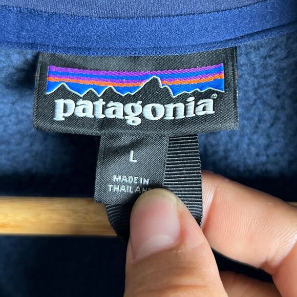 Patagonia Mens Blue Sweater Size Large Fleece Half Zip Jacket - Picture 5 of 7